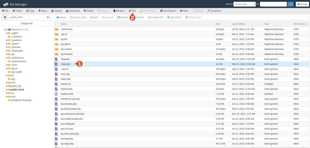 Editing .htaccess in cPanel's File Manager